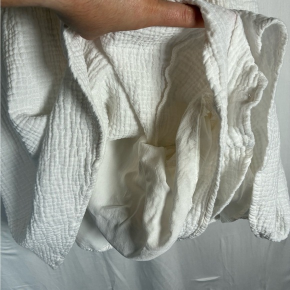 PRINCESS POLLY Women's Size 4 Romper WHITE Gauze Cotton Boho Zip Romantic Puff - Picture 6 of 8